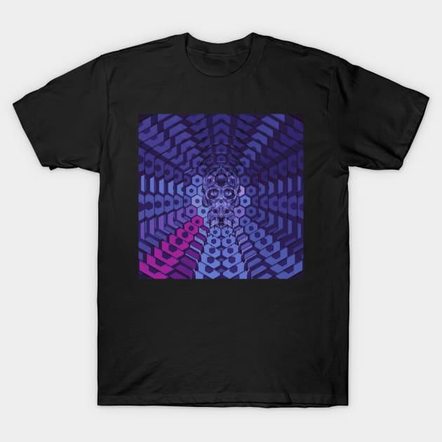 Electroluminated Skull Radiate - Eggplant T-Shirt by Boogie 72